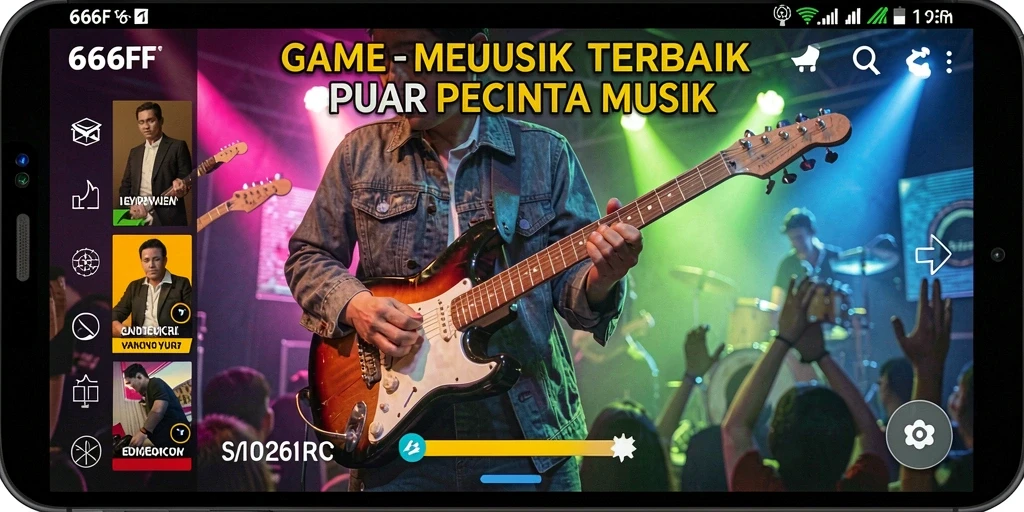 Screenshot gameplay interaktif dari aplikasi musik 666FF.