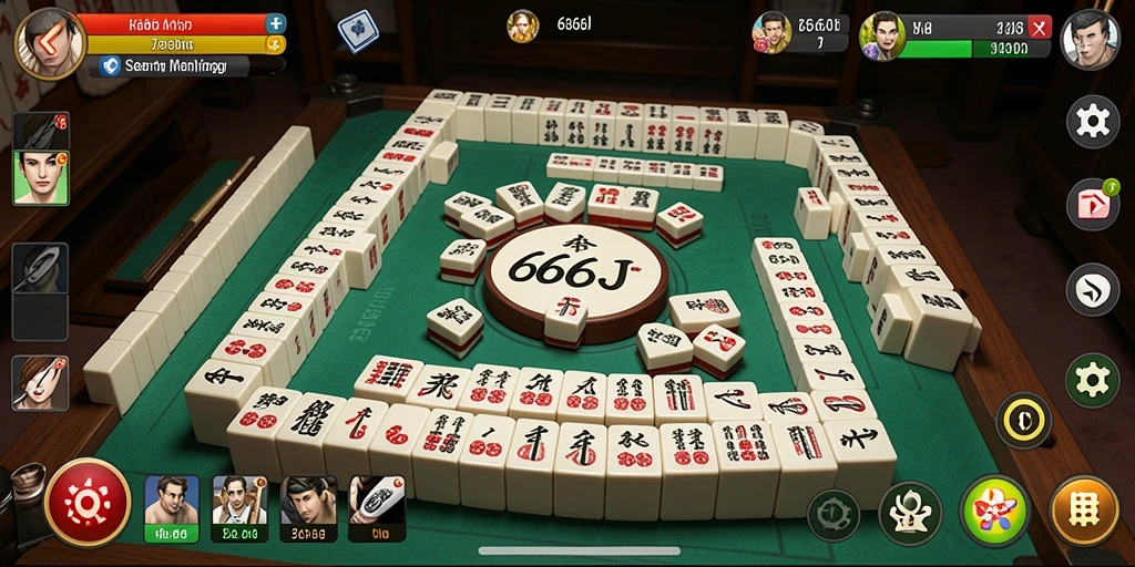 Tampilan gameplay Mahjong yang menarik dan interaktif dari 666J.