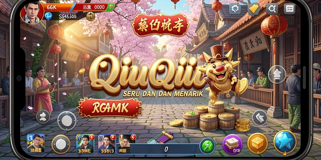 Tampilan gameplay QiuQiu yang menarik dan mendebarkan.