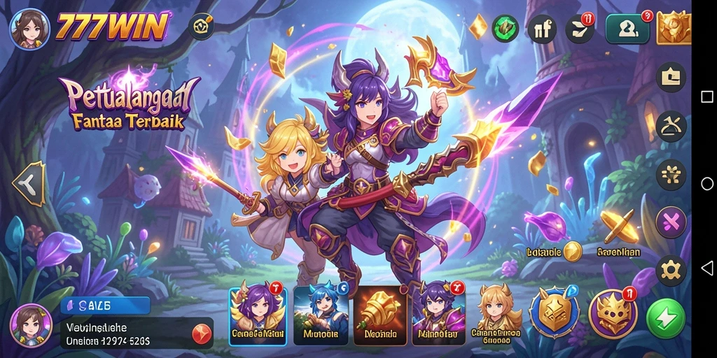 Screenshot gameplay yang menampilkan aksi pertarungan seru dalam dunia anime.