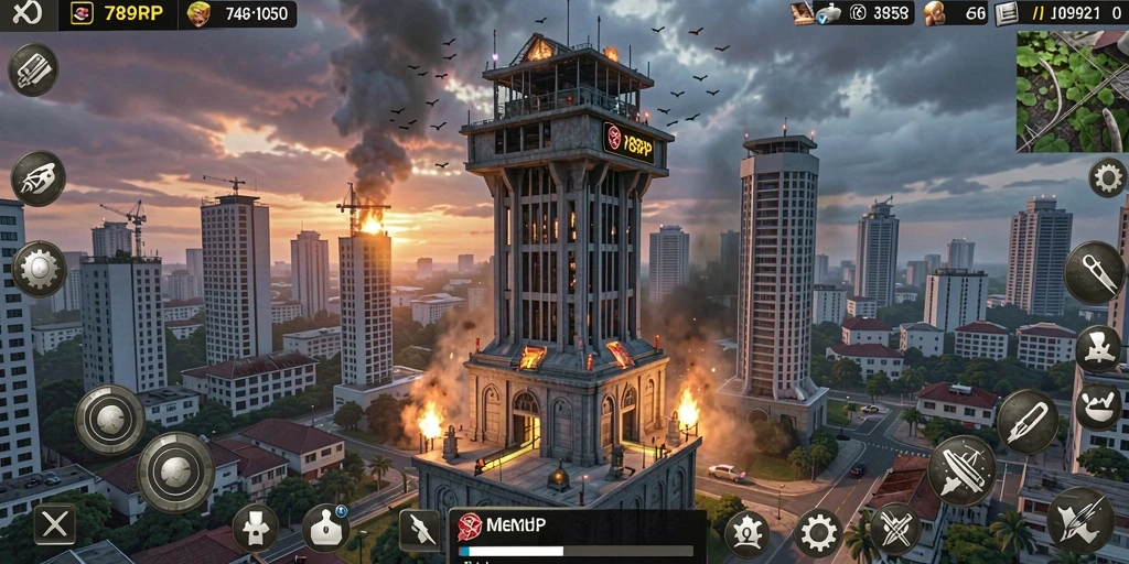 Tampilan gameplay menara pertahanan yang mendebarkan di 789RP.