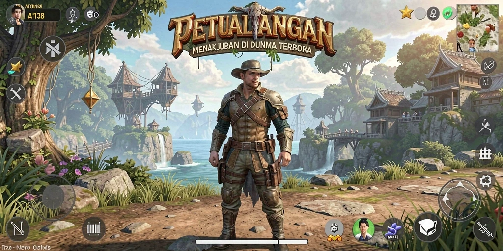 Tampilan gameplay yang menakjubkan dalam dunia terbuka ATOM138.