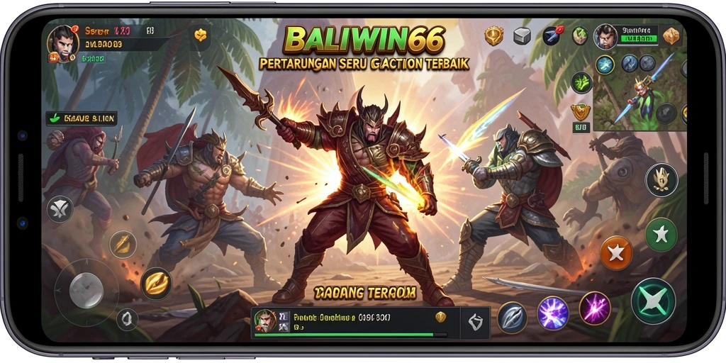 Screenshot gameplay BALIWIN66 menunjukkan aksi pertarungan yang mendebarkan.