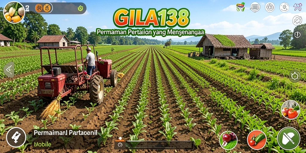 Tampilan gameplay GILA138 dengan lahan pertanian yang subur.