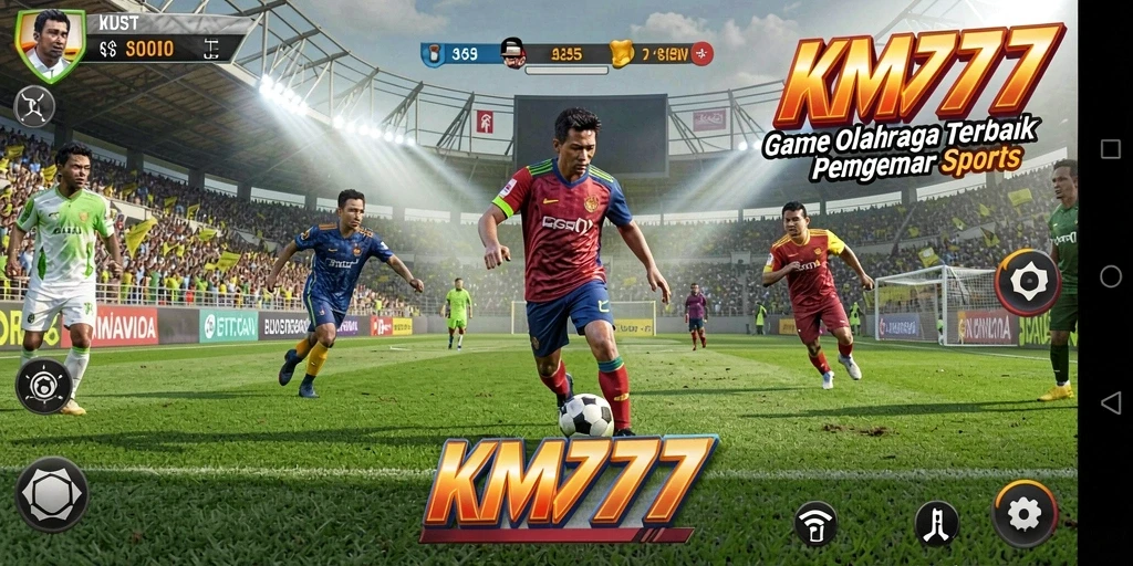 Tampilan gameplay seru dalam KM777 menampilkan aksi olahraga yang mendebarkan.
