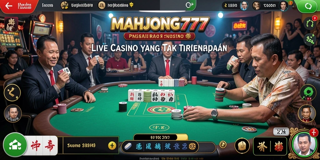 Tampilan menarik dari gameplay Live Casino MAHJONG777.