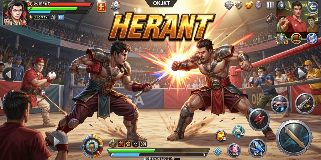 Screenshot OKJKT menampilkan aksi pertarungan yang seru dan strategi yang intens.