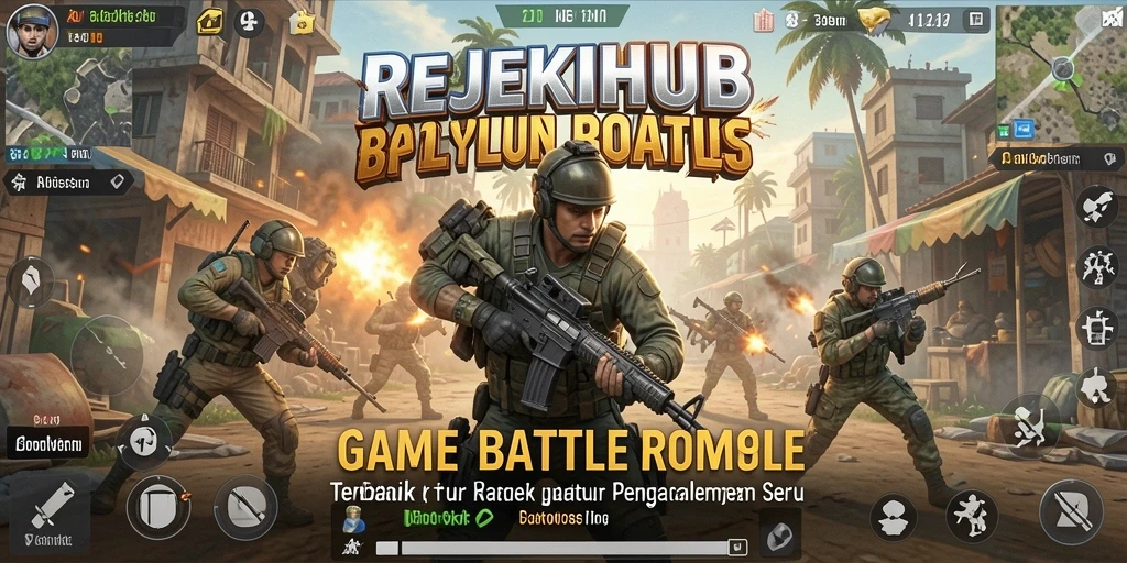 Tampilan seru gameplay utama REJEKIHUB dalam mode Battle Royale.