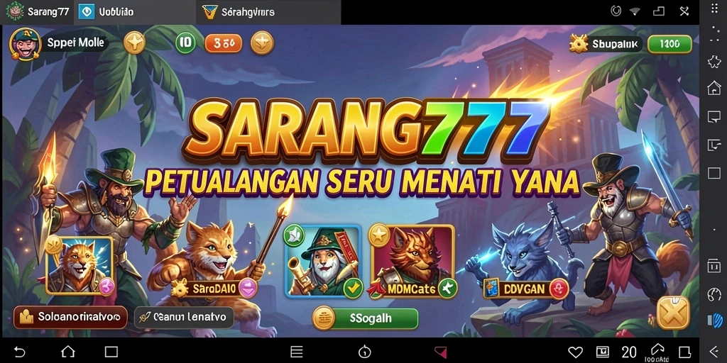 Tampilan gameplay SARANG777 yang penuh petualangan dan tantangan.