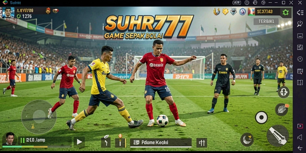 Tangkapan layar gameplay <strong>Suhu777</strong> menunjukkan pertandingan sepak bola yang seru dan menghibur.